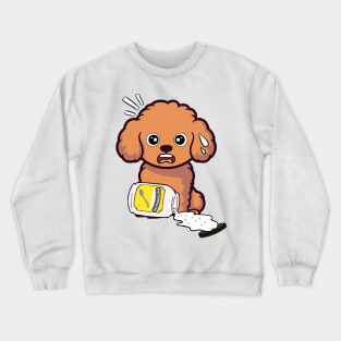 Funny brown Dog spilled mayonnaise Crewneck Sweatshirt